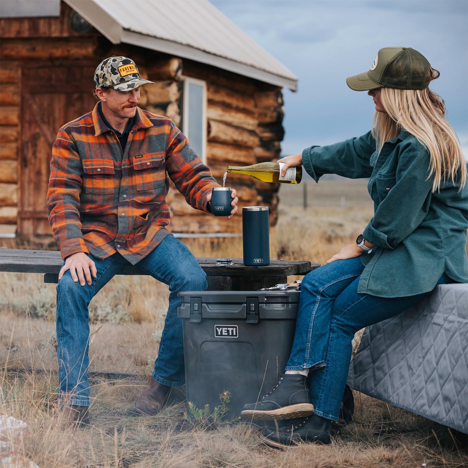 YETI Rambler Wine Chiller, Fits Most Wine Bottles, Big Wave Blue